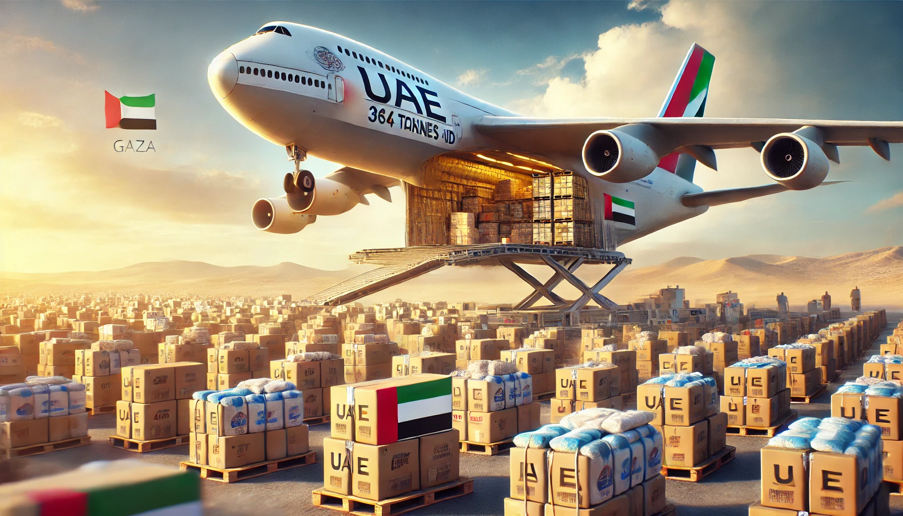 الإمارات ترسل 364 طناً من المساعدات إلى غزة في جهد إنساني